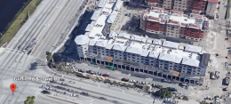 Aerial view of multi-purpose complex