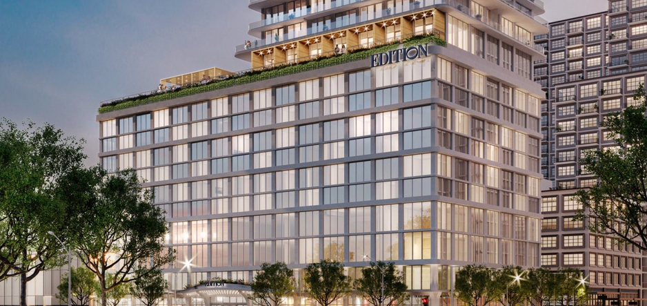 The bottom floor of the hotel will feature both residential, retail, and commericial spaces