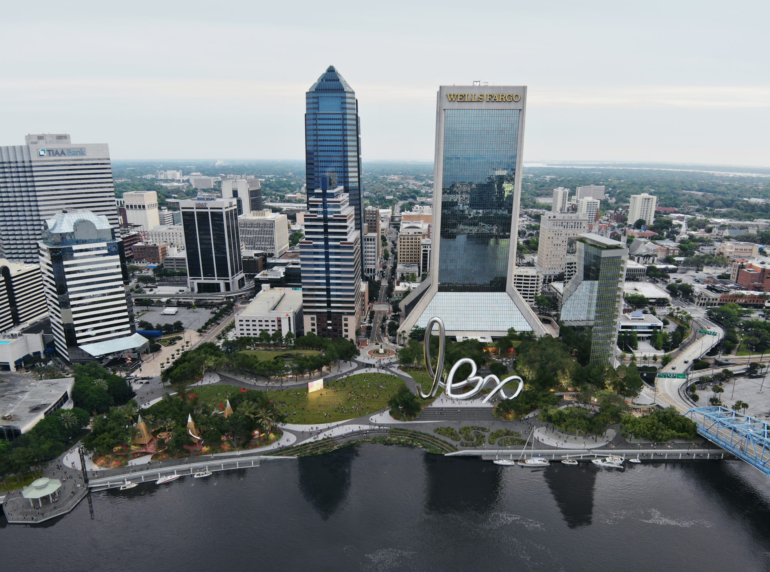 Riverfront Plaza (FKA Landing). Designed by Perkins&Will.