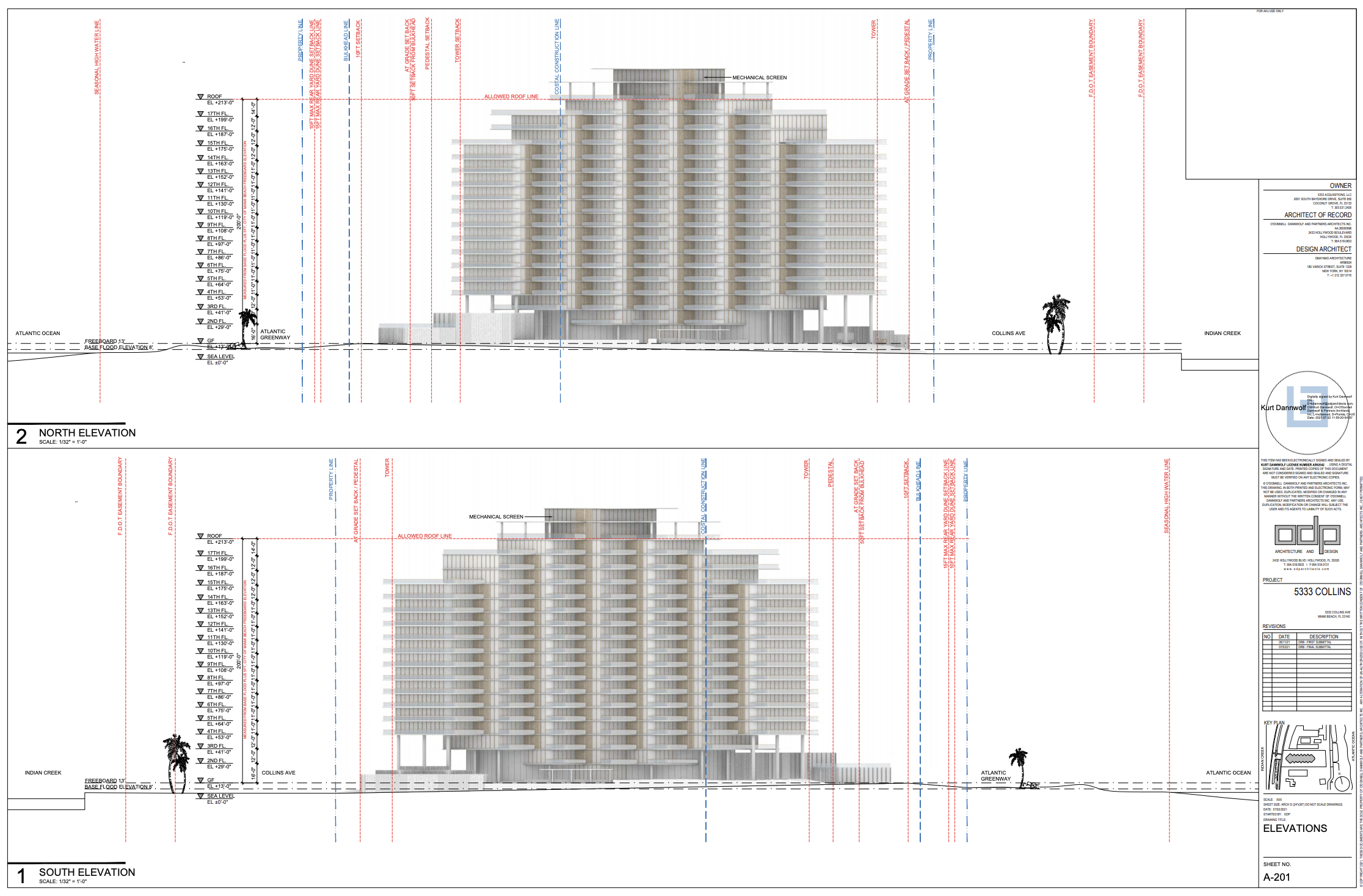 Axonometric Diagram. 5333 Collins Avenue. Courtesy of ODP Architecture & Design.